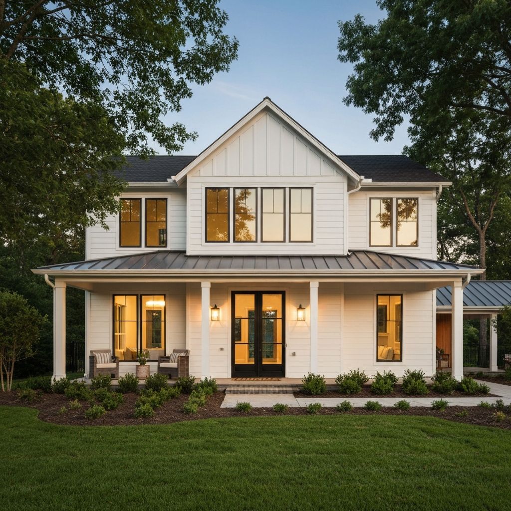 Custom home construction in Hanwell NB - Modern farmhouse with wraparound porch